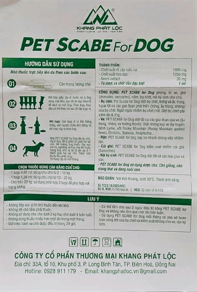 KPL PET SCABE FOR DOG - 0.67ml- nhỏ gáy cho chó từ 2-10KG - Ảnh 5