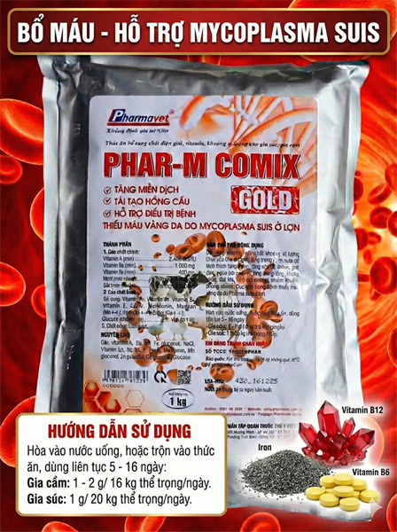 PHAR-M COMIX GOLD 1kg - Tạo máu, Mycosuis - Gói - Ảnh 3