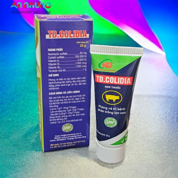 ND Colidia 25gr - quẹt lưỡi trị tiêu chảy heo con - Neomycin Colistin - Tuýp - Ảnh 4