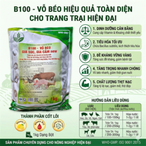 GOOVET B100 - VỖ BÉO GIA SÚC, GIA CẦM 1kg - Gói 5in1