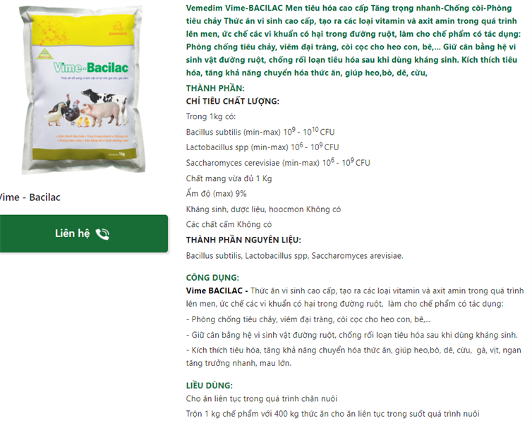VMD BACILAC 1kg - Thùng 10kg - Ảnh 4