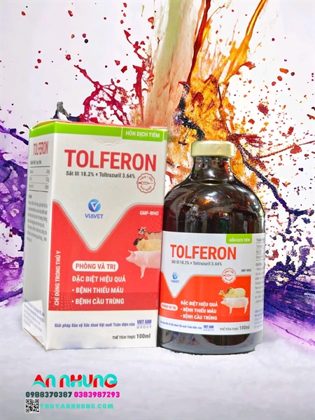 VIAVET TOLFERON - Sắt cầu trùng - 100ml - Lọ