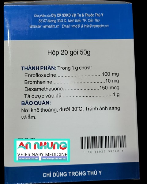 VMD Anti CCRD (Enro) 50gr - Hộp 20 gói - Ảnh 3