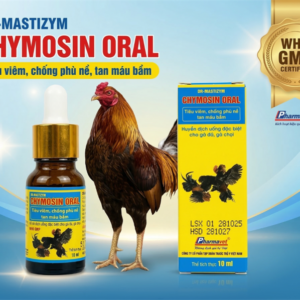 Drich Chymosin Oral (gà đá) 10ml - TIÊU VIÊM, CHỐNG PHÙ NỀ, TAN MÁU BẦM - Lọ (lốc 12)