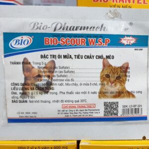 Alternative view of Bio Scour W.S.P 5gr - Đặc trị tiêu chảy chó, mèo - Hộp 50 gói