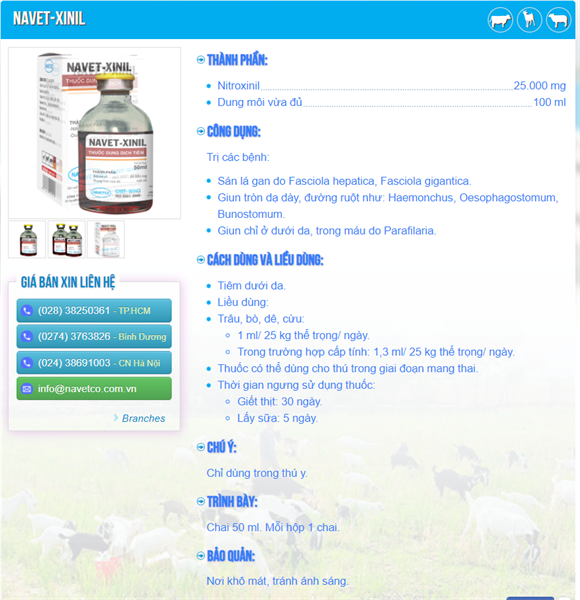 NAVET XINIL 50ml - Sán lá gan - Lọ - Ảnh 2