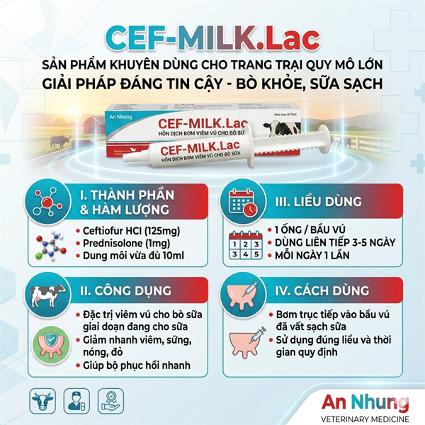 VB Cef Milklac - Viêm vú bò - 10ml/Tuýp - Ống 10ml - Ảnh 5