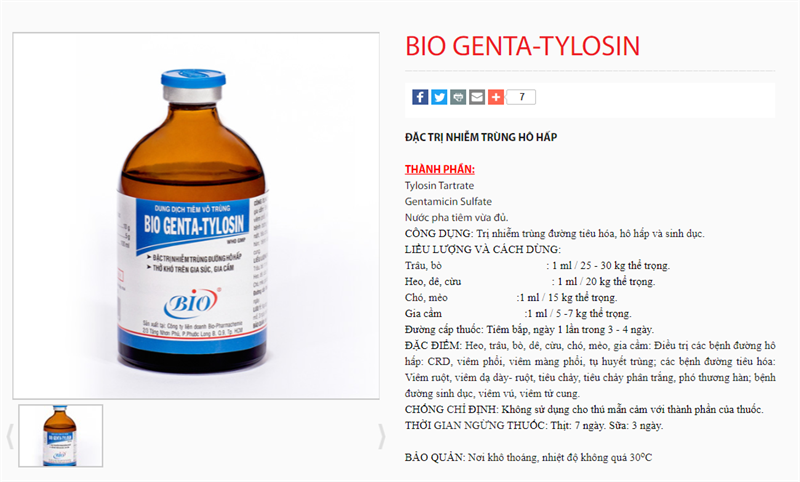 BIO GENTA TYLOSIN - thùng 25 Lọ - Ảnh 4