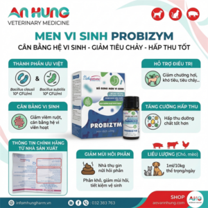 Á Châu Probizym 10ml - Men vi sinh cho thú cưng - Lọ