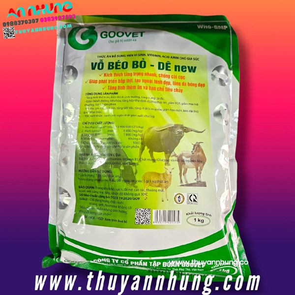 GOOVET VỖ BÉO BÒ DÊ 1Kg (5IN1) - Gói - Ảnh 2