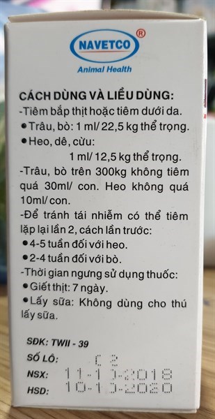 NAVETCO LEVAMISOLE 7,5% 100ml - lọ - Ảnh 3