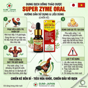 Sumi Super Zyme oral - Men tiêu hóa Gà đá - Hộp 20 lọ