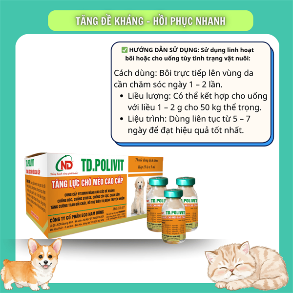 ND Polivit (Bổ cao cấp chó,mèo) 5ml - Lọ 5ml - Ảnh 3