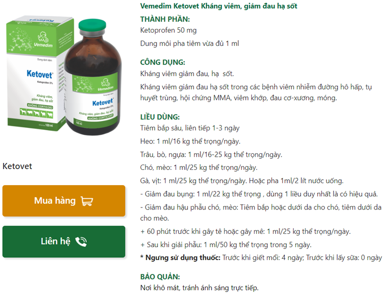 VMD KETOVET - Thùng 25 chai - Ảnh 2