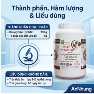 Alternative view of Goovet Doxy Premix 200 10gr - hộp 50 gói