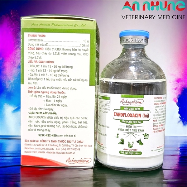 Á CHÂU - ENROFLOXAXIN 10% (Huyễn Dịch) - Lọ 100ml - Ảnh 4