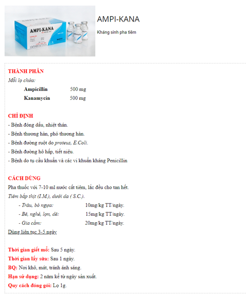 Hanvet Kana Ampi 1gr - Hộp 20 lọ - Ảnh 2