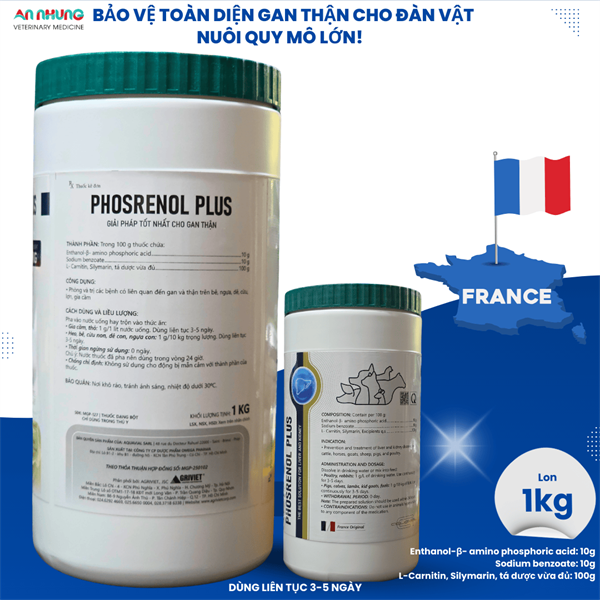 AGRI PHOSRENOL PLUS - giải độc gan thận lách 1kg - lon/ 1kg - Ảnh 2