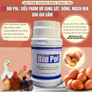BIO POL1 lít -BỔ SUNG SẮT, ĐỒNG, MẠCH ĐEN CHO GIA CẦM - Chai