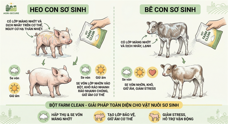 AGRI FARM CLEAN (Hương Quế) - Bột Úm, Bột lăn heo con - 1kg - Thùng 20 kg - Ảnh 3