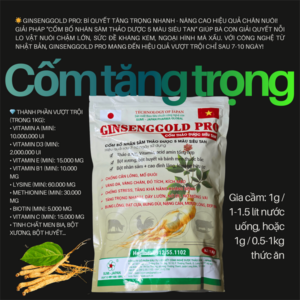 SUMI GINSENG GOLD PRO 1KG - Cốm Nhân Sâm 5 màu tăng trọng - Gói 1kg