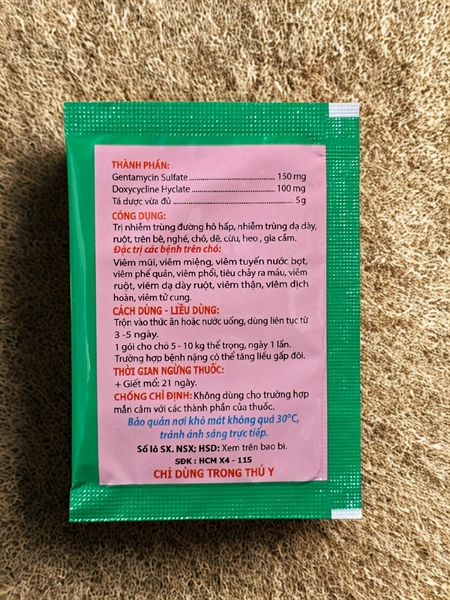 Minh Huy Genta Chó 5gr - Thùng 10 hộp - Ảnh 2
