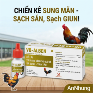 Alternative view of VB ALBEN – Xổ Lãi, tẩy trị Giun Sán Cho Gà Đá - Hộp 10 lọ