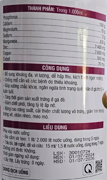 AGRI OMG CALCIVIT PLUS 1 LÍT - CAN 1 LÍT - Ảnh 2