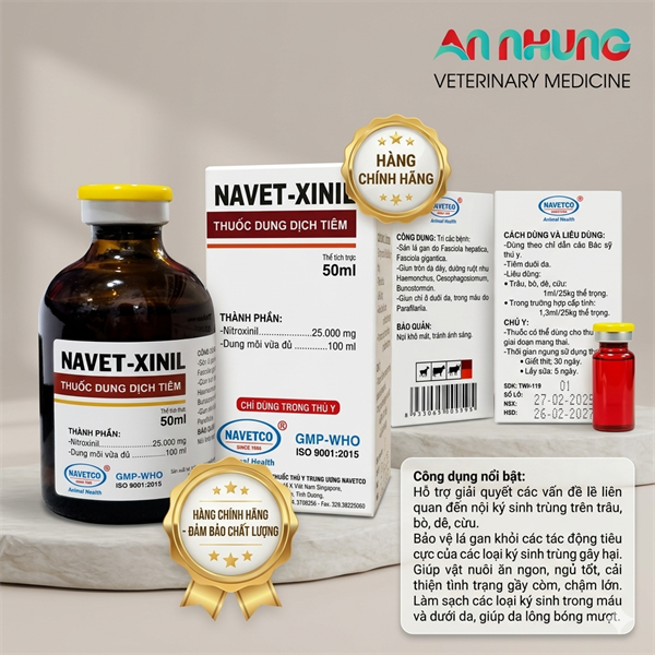 NAVET XINIL 50ml - Sán lá gan - Lọ - Ảnh 3