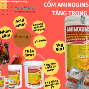 Alternative view of ND Cốm Nhân Sâm AMINOGINSEN (1Kg) - Hỗ Trợ Vỗ Béo, Nở Ức, Dày Lườn, Đẹp Mã Cho Gia Súc Gia Cầm - Lon 5in1