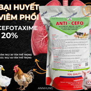 SAGOPHAR ANTI CEFO - Cefotaxime 20% - 1kg - Gói 10in1