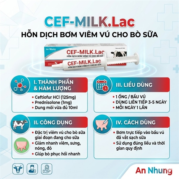 VB Cef Milklac - Viêm vú bò - 10ml/Tuýp - Ống 10ml