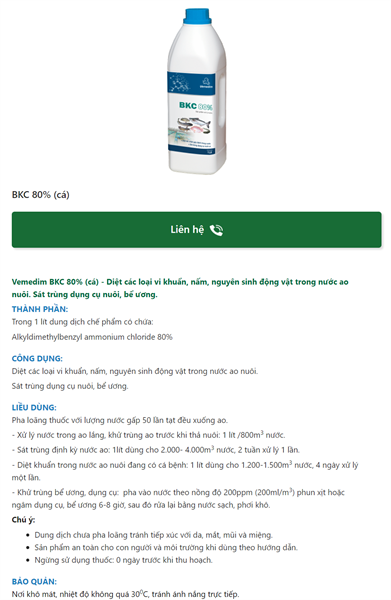VMD BKC 80% 1 Lít - Thủy Sản - Chai - Ảnh 3