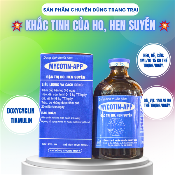 RTD MYCOTIN APP (Tiamulin + Doxy) - Lọ 100ml - Ảnh 2