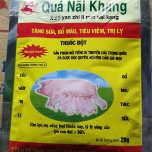 Quá Nãi Khang 20gr - tăng sữa, bổ máu, tiêu viêm và trị lỵ cho heo mẹ, phòng phân trắng cho heo con - Gói 20gr