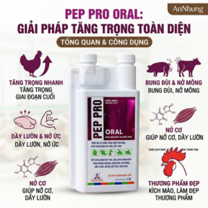 SAGOPHAR PEP PRO 1 Lít Oral - Protein, Đạm, Acid Amin, Tăng trọng giai đoạn cuối - Chai