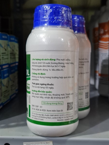 Sagophar Anti - Oxovet Sol - Viêm ruột, viêm khớp, Viêm hô hấp , úm gia cầm(Xanh) - Chai - Ảnh 4