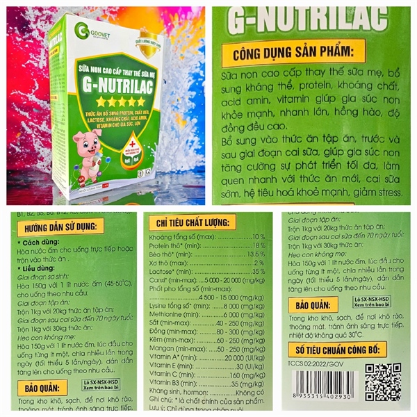 GOOVET G NUTRILAC 1kg - SỮA NON CAO CẤP THAY THẾ SỮA MẸ - Miễn dịch khỏe nhờ kháng thể IgA, IgG - Hộp - Ảnh 3