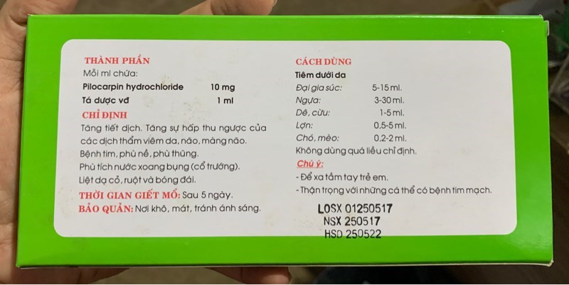HANVET PILOCARPIN 1% - Ông 5ml - Hộp 10 ống - Ảnh 3