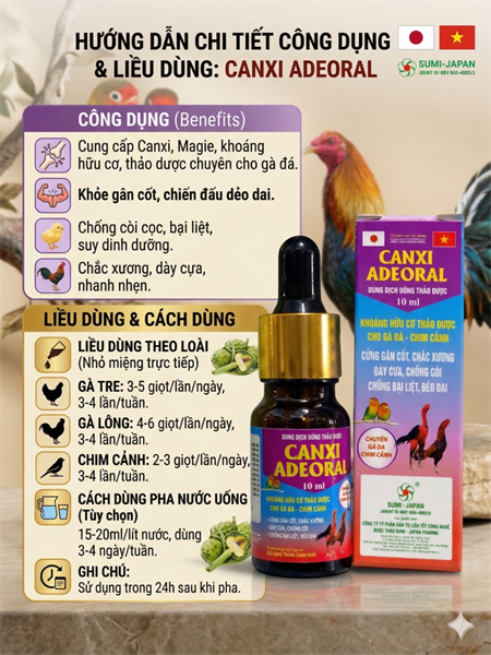 SUMI Gà đá canxi ade oral 10ml - Lọ 10ml - Ảnh 3