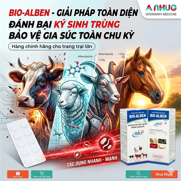 BIO ALBEN - Viên 150kg - Tẩy giun sán - Hộp 50 viên - Ảnh 4