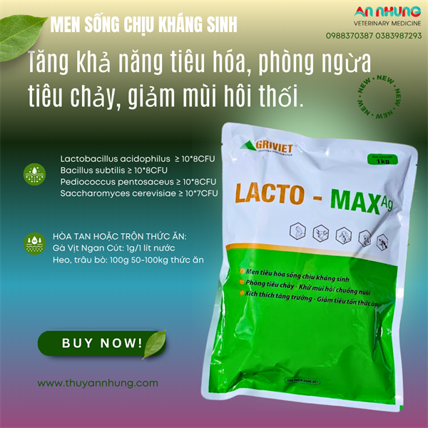 AGRIVIET LACTO MAX 1kg - Thùng 15kg