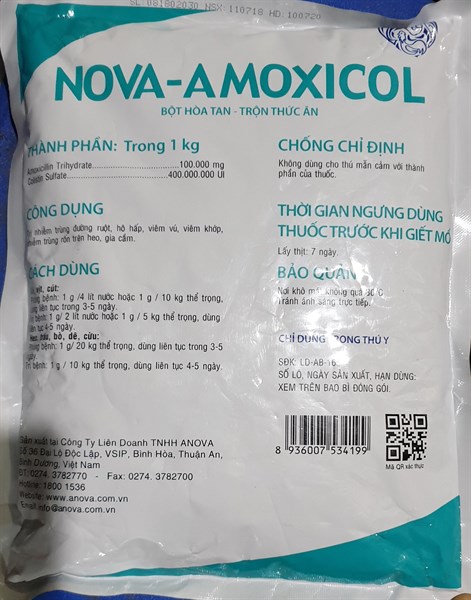 ANOVA AMOXICOL - Amox 10% Colistin 40tr - Gói 1kg - Ảnh 2