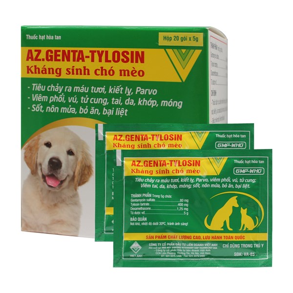 Viavet Genta Tylosin 5gr - Chó, Mèo - Hộp 20 gói