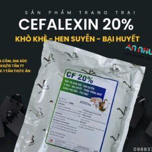 Alternative view of VB CF 20% - 1kg - CEFALEXIN 20% + SULFAMONO 10% - Khò Khè, Hen Suyễn, Bại Huyết - Phân nhớt vàng - Phù Mặt - Gói 10in1
