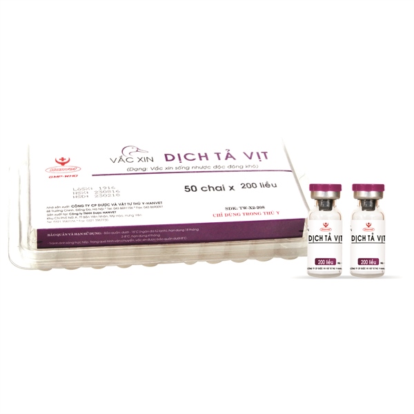 Vaccine Hanvet Dịch tả vịt 1.000 liều - Lọ 1.000 liều - Ảnh 2