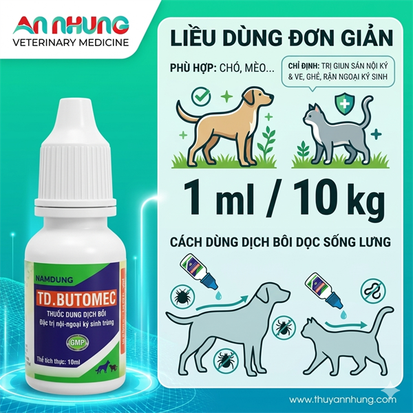 ND Butomec (nhỏ sống lưng) 10ml - Hộp 15 lọ - Ảnh 3