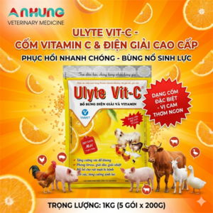 VIAVET ULYTE VIT C (Gói 1Kg) - Cốm Hòa Tan - Giải Nhiệt, Chống Stress Cho Gia Súc, Gia Cầm. - Gói 5in1