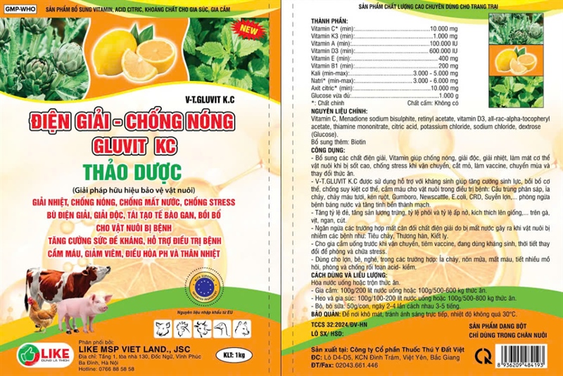 LIKE ĐIỆN GIẢI - CHỐNG NÓNG GLUCO KC THẢO DƯỢC 1kg - Gói 5in1 - Ảnh 2
