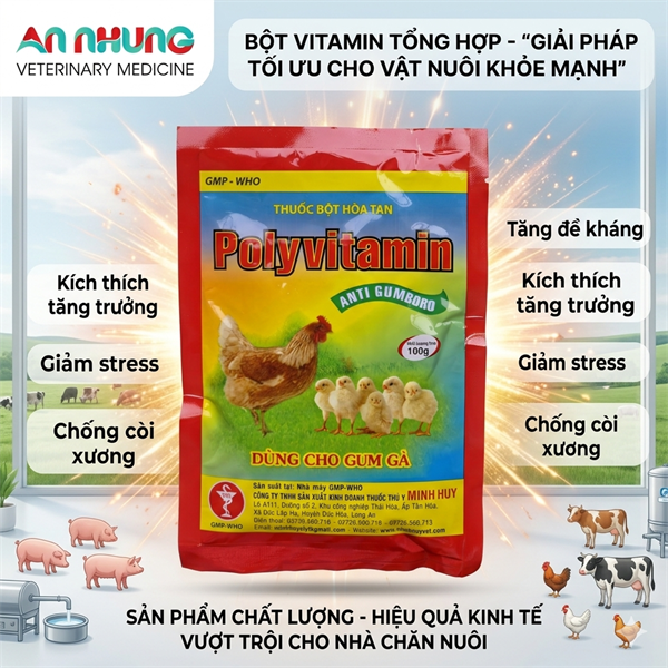 Minh Huy Polyvitamin - Anti gumboro ( Gà) - gói 100g